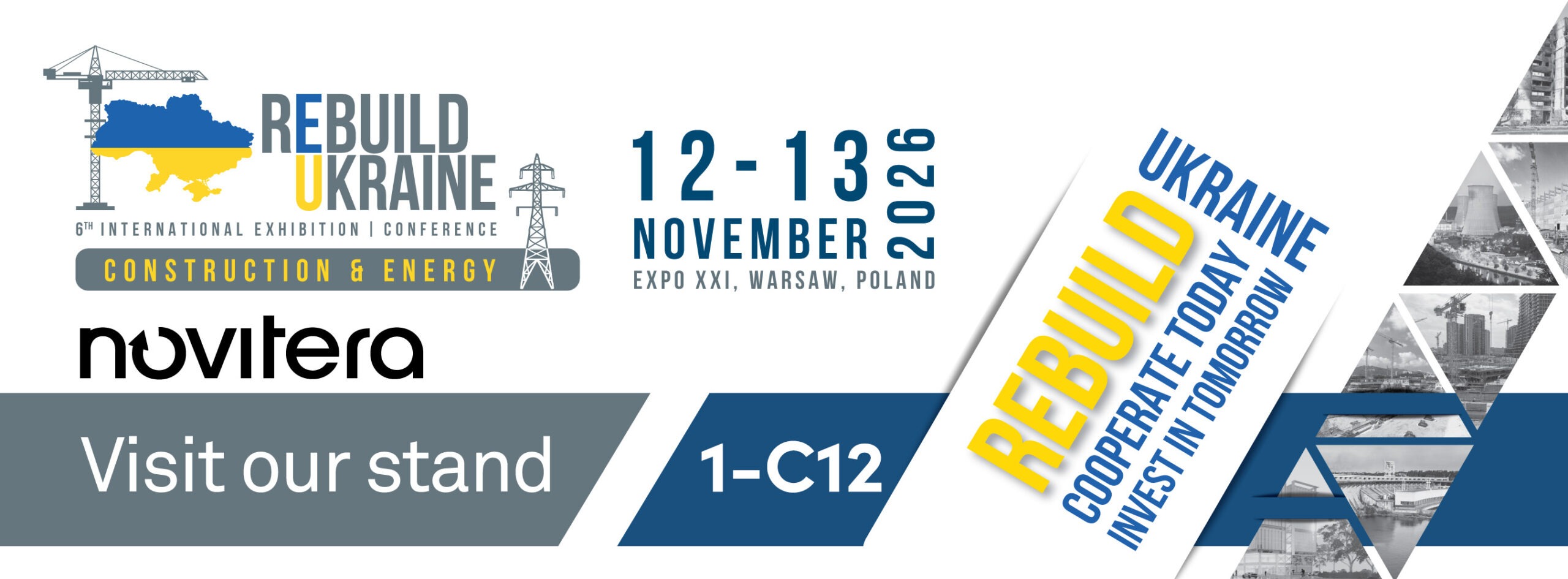 NOVITERA – ReBuild Ukraine 2026, EXPO XXI Varšuva, stendas 1-C12